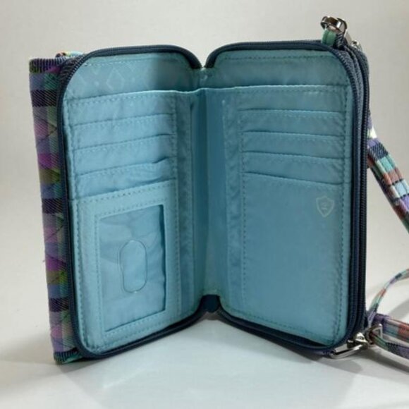 Vera Bradley Quilted Plaid Crossbody/Wristlet - Pastel Multicolor NEW!! - Picture 4 of 5